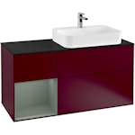 Tvättställsskåp Villeroy & Boch Finion med 3 Lådor Hylla och Bänkskiva för Ocentrerat Ytmonterat Tvättställ