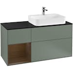 Tvättställsskåp Villeroy & Boch Finion med 3 Lådor Hylla och Bänkskiva för Ocentrerat Ytmonterat Tvättställ