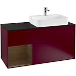 Tvättställsskåp Villeroy & Boch Finion med 3 Lådor Hylla och Bänkskiva för Ocentrerat Ytmonterat Tvättställ