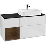 Tvättställsskåp Villeroy & Boch Finion med 3 Lådor Hylla och Bänkskiva för Ocentrerat Ytmonterat Tvättställ