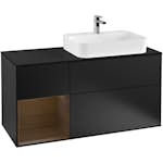 Tvättställsskåp Villeroy & Boch Finion med 3 Lådor Hylla och Bänkskiva för Ocentrerat Ytmonterat Tvättställ