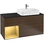 Tvättställsskåp Villeroy & Boch Finion med 3 Lådor Hylla och Bänkskiva för Ocentrerat Ytmonterat Tvättställ
