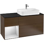 Tvättställsskåp Villeroy & Boch Finion med 3 Lådor Hylla och Bänkskiva för Ocentrerat Ytmonterat Tvättställ