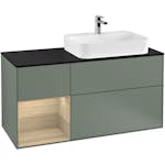 Tvättställsskåp Villeroy & Boch Finion med 3 Lådor Hylla och Bänkskiva för Ocentrerat Ytmonterat Tvättställ