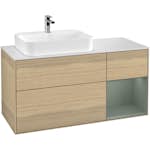 Tvättställsskåp Villeroy & Boch Finion med 3 Lådor Hylla och Bänkskiva för Ocentrerat Ytmonterat Tvättställ