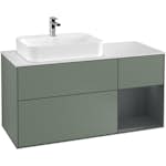 Tvättställsskåp Villeroy & Boch Finion med 3 Lådor Hylla och Bänkskiva för Ocentrerat Ytmonterat Tvättställ