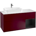 Tvättställsskåp Villeroy & Boch Finion med 3 Lådor Hylla och Bänkskiva för Ocentrerat Ytmonterat Tvättställ