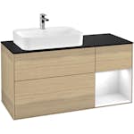 Tvättställsskåp Villeroy & Boch Finion med 3 Lådor Hylla och Bänkskiva för Ocentrerat Ytmonterat Tvättställ