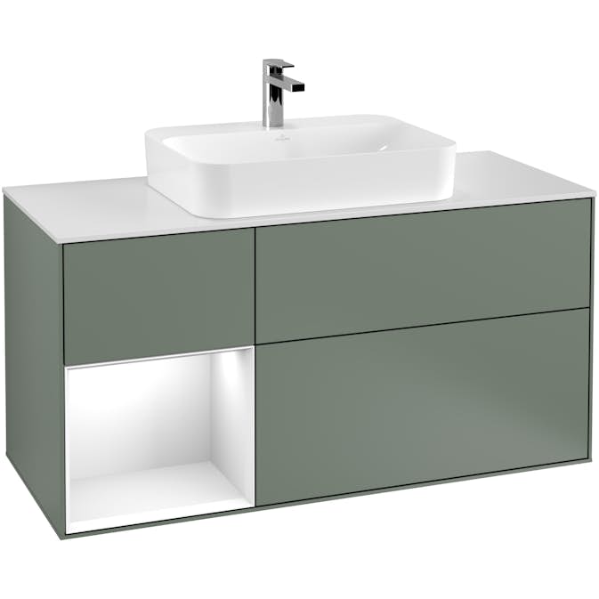 Tvättställsskåp Villeroy & Boch Finion med 3 Lådor Hylla och Bänkskiva för Ytmonterat Tvättställ