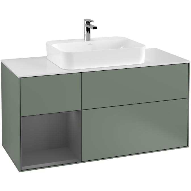 Tvättställsskåp Villeroy & Boch Finion med 3 Lådor Hylla och Bänkskiva för Ytmonterat Tvättställ