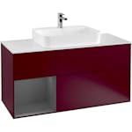 Tvättställsskåp Villeroy & Boch Finion med 3 Lådor Hylla och Bänkskiva för Ytmonterat Tvättställ