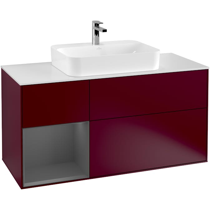 Tvättställsskåp Villeroy & Boch Finion med 3 Lådor Hylla och Bänkskiva för Ytmonterat Tvättställ