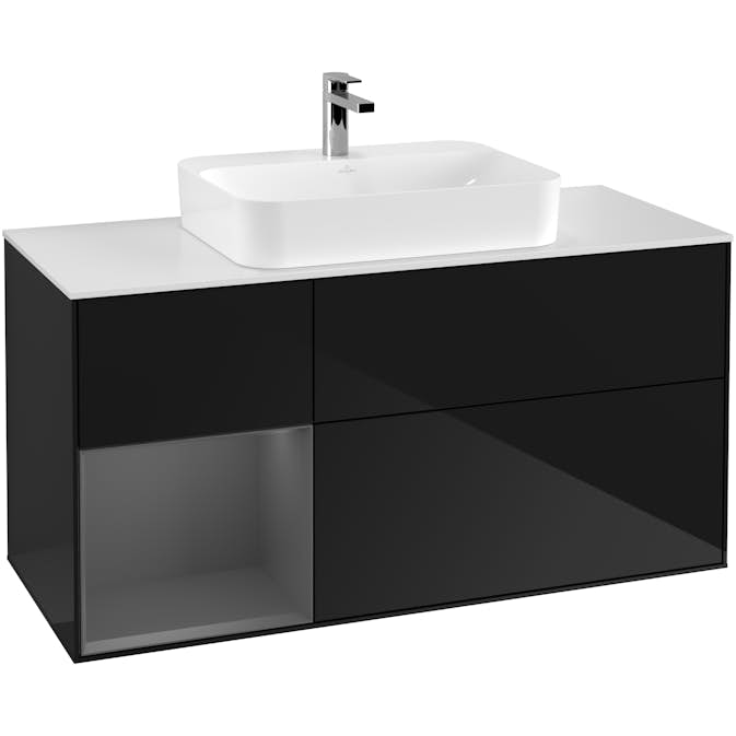 Tvättställsskåp Villeroy & Boch Finion med 3 Lådor Hylla och Bänkskiva för Ytmonterat Tvättställ