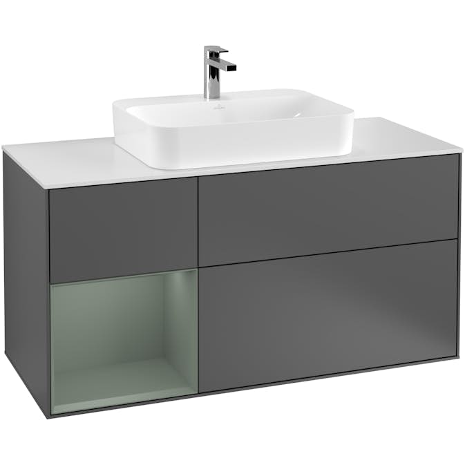 Tvättställsskåp Villeroy & Boch Finion med 3 Lådor Hylla och Bänkskiva för Ytmonterat Tvättställ