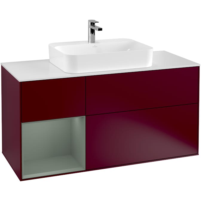 Tvättställsskåp Villeroy & Boch Finion med 3 Lådor Hylla och Bänkskiva för Ytmonterat Tvättställ