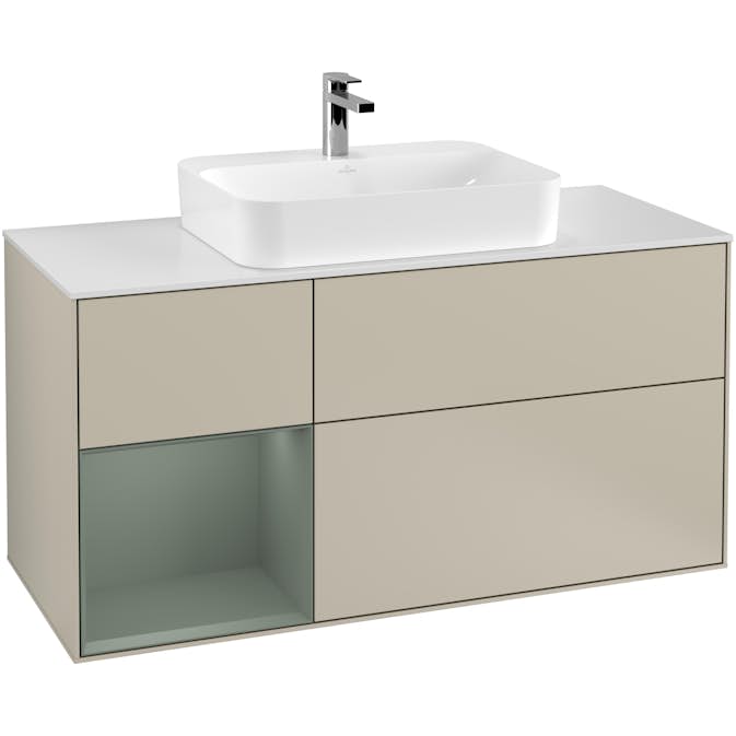 Tvättställsskåp Villeroy & Boch Finion med 3 Lådor Hylla och Bänkskiva för Ytmonterat Tvättställ