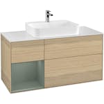 Tvättställsskåp Villeroy & Boch Finion med 3 Lådor Hylla och Bänkskiva för Ytmonterat Tvättställ