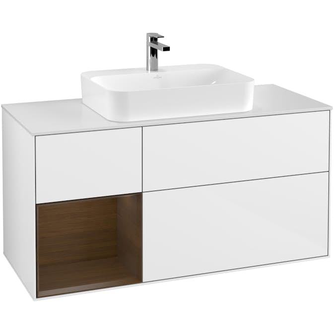 Tvättställsskåp Villeroy & Boch Finion med 3 Lådor Hylla och Bänkskiva för Ytmonterat Tvättställ