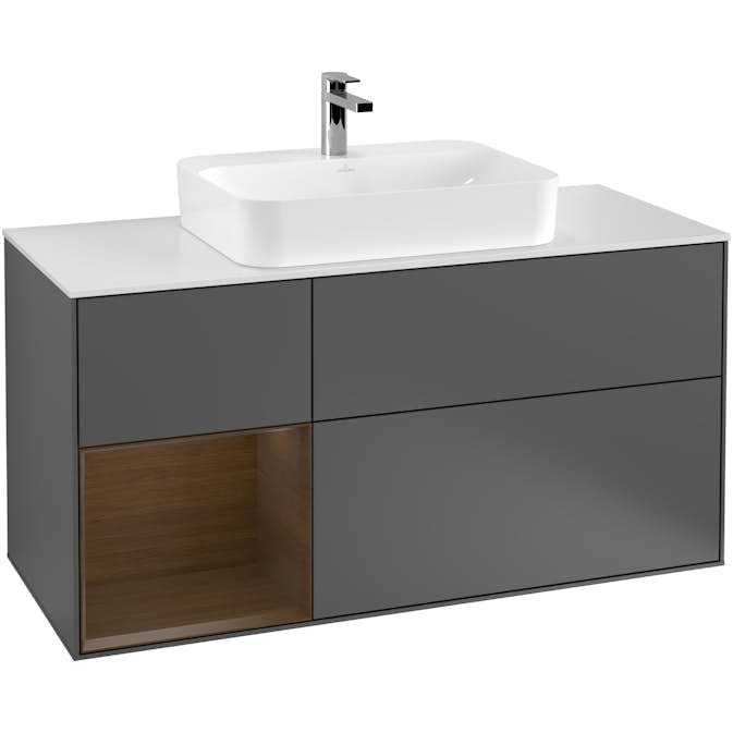 Tvättställsskåp Villeroy & Boch Finion med 3 Lådor Hylla och Bänkskiva för Ytmonterat Tvättställ