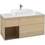 Tvättställsskåp Villeroy & Boch Finion med 3 Lådor Hylla och Bänkskiva för Ytmonterat Tvättställ