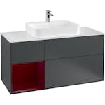 Tvättställsskåp Villeroy & Boch Finion med 3 Lådor Hylla och Bänkskiva för Ytmonterat Tvättställ