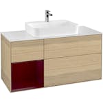 Tvättställsskåp Villeroy & Boch Finion med 3 Lådor Hylla och Bänkskiva för Ytmonterat Tvättställ