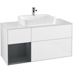 Tvättställsskåp Villeroy & Boch Finion med 3 Lådor Hylla och Bänkskiva för Ytmonterat Tvättställ