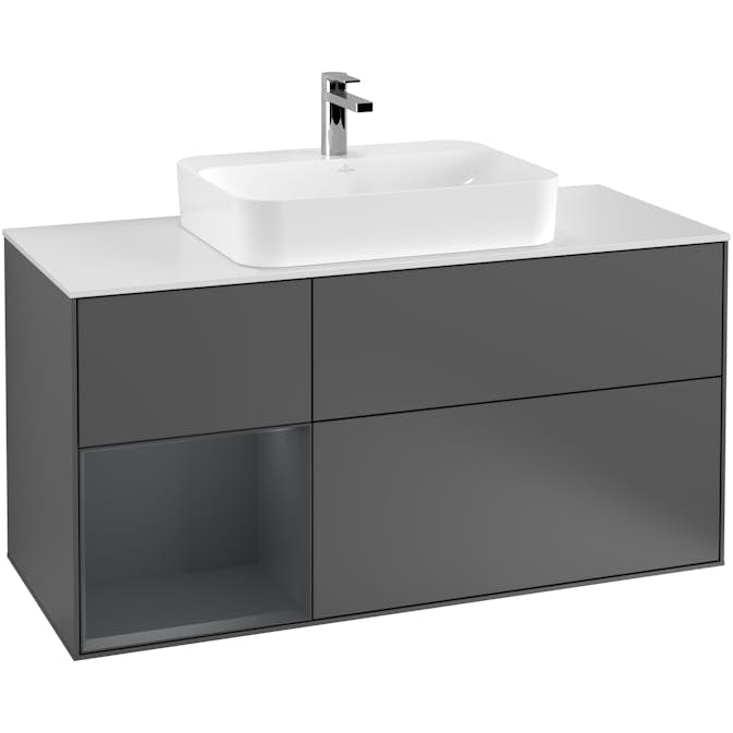 Tvättställsskåp Villeroy & Boch Finion med 3 Lådor Hylla och Bänkskiva för Ytmonterat Tvättställ