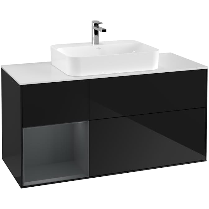Tvättställsskåp Villeroy & Boch Finion med 3 Lådor Hylla och Bänkskiva för Ytmonterat Tvättställ