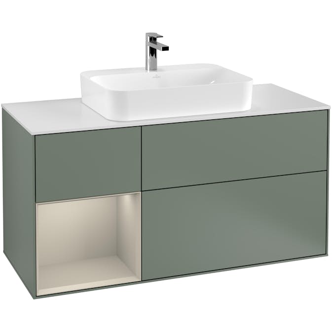 Tvättställsskåp Villeroy & Boch Finion med 3 Lådor Hylla och Bänkskiva för Ytmonterat Tvättställ