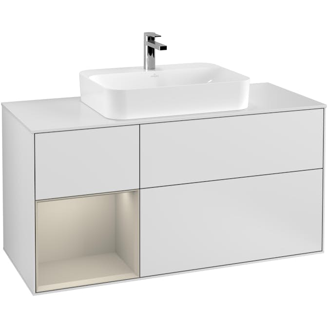 Tvättställsskåp Villeroy & Boch Finion med 3 Lådor Hylla och Bänkskiva för Ytmonterat Tvättställ