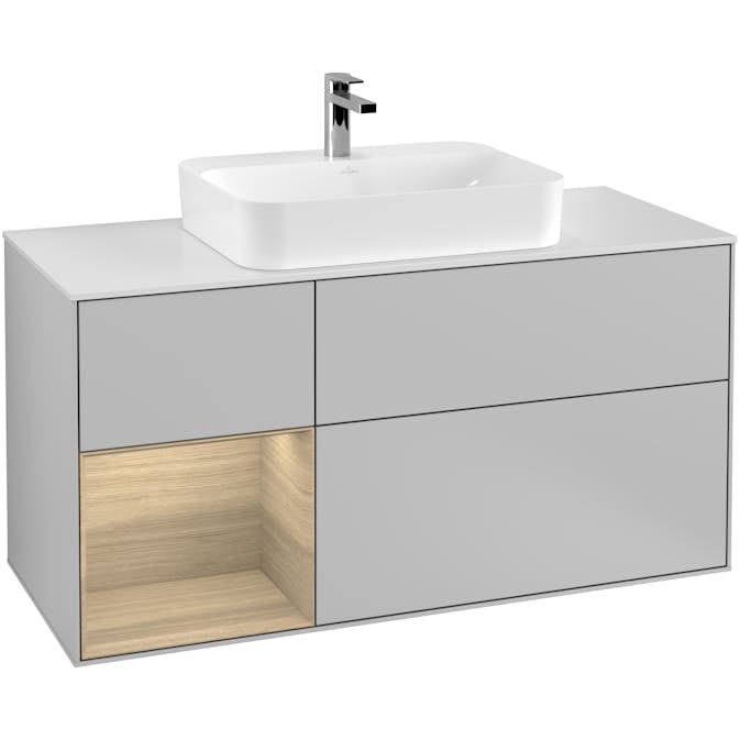 Tvättställsskåp Villeroy & Boch Finion med 3 Lådor Hylla och Bänkskiva för Ytmonterat Tvättställ