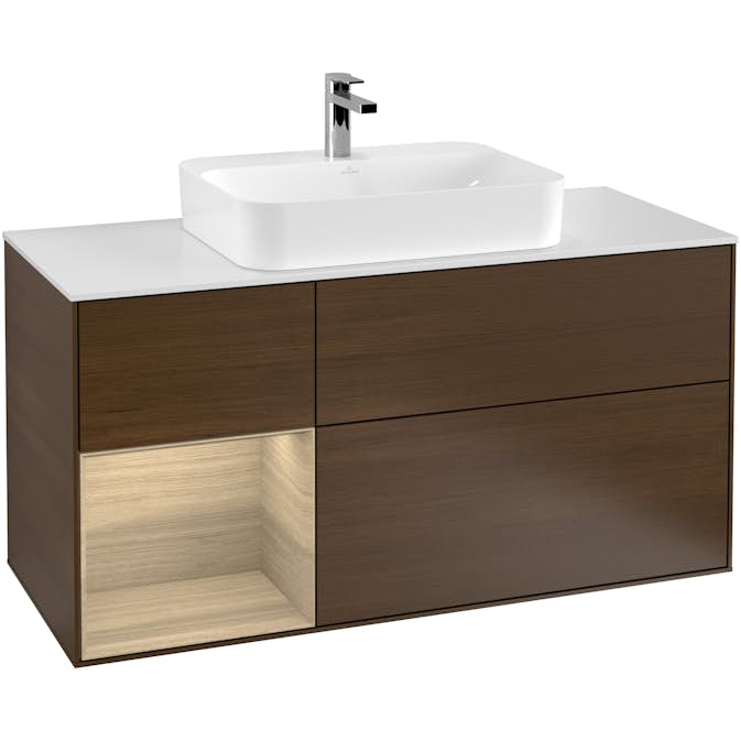 Tvättställsskåp Villeroy & Boch Finion med 3 Lådor Hylla och Bänkskiva för Ytmonterat Tvättställ