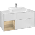 Tvättställsskåp Villeroy & Boch Finion med 3 Lådor Hylla och Bänkskiva för Ytmonterat Tvättställ