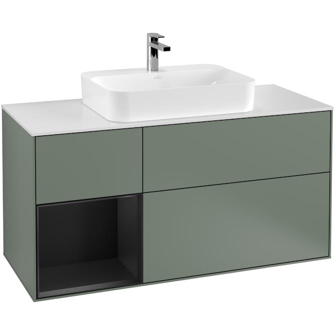 Tvättställsskåp Villeroy & Boch Finion med 3 Lådor Hylla och Bänkskiva för Ytmonterat Tvättställ