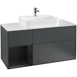 Tvättställsskåp Villeroy & Boch Finion med 3 Lådor Hylla och Bänkskiva för Ytmonterat Tvättställ