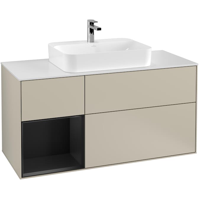 Tvättställsskåp Villeroy & Boch Finion med 3 Lådor Hylla och Bänkskiva för Ytmonterat Tvättställ