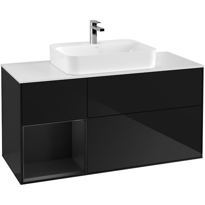 Tvättställsskåp Villeroy & Boch Finion med 3 Lådor Hylla och Bänkskiva för Ytmonterat Tvättställ