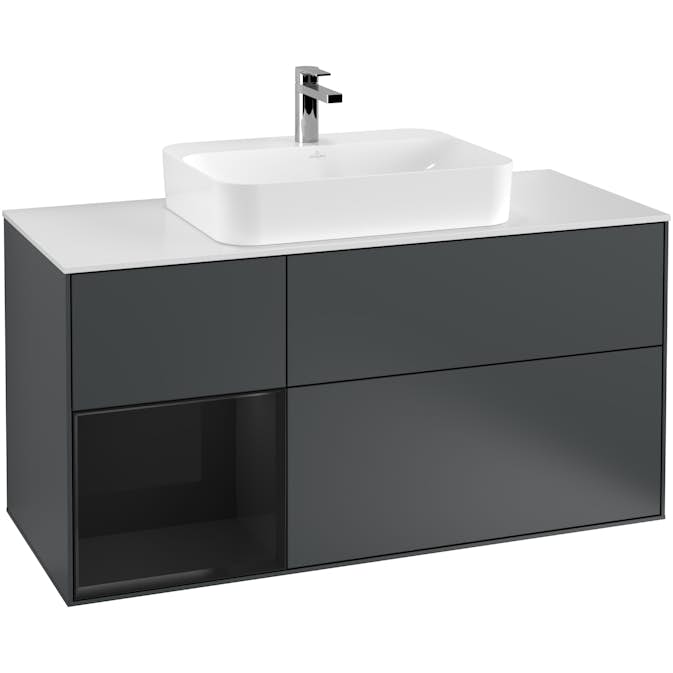 Tvättställsskåp Villeroy & Boch Finion med 3 Lådor Hylla och Bänkskiva för Ytmonterat Tvättställ