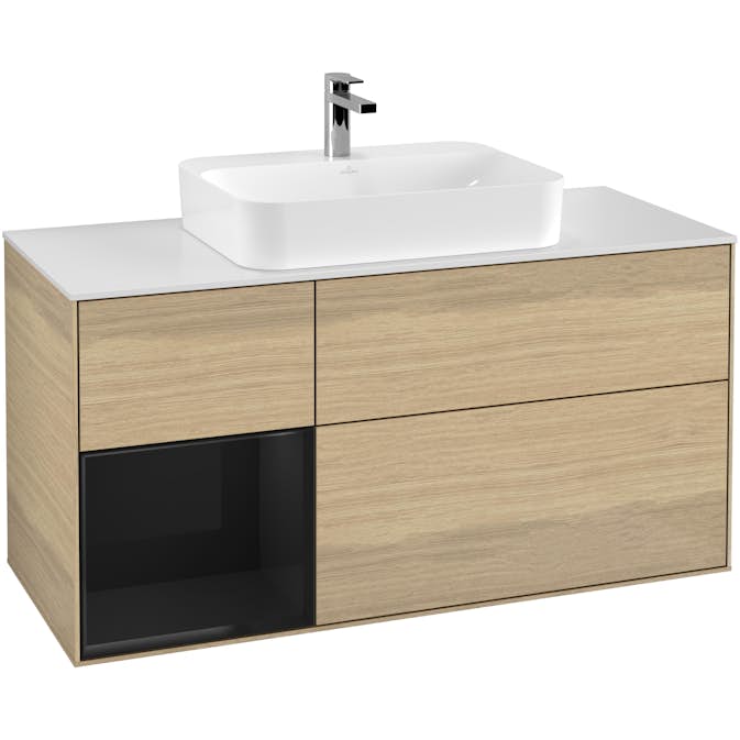 Tvättställsskåp Villeroy & Boch Finion med 3 Lådor Hylla och Bänkskiva för Ytmonterat Tvättställ