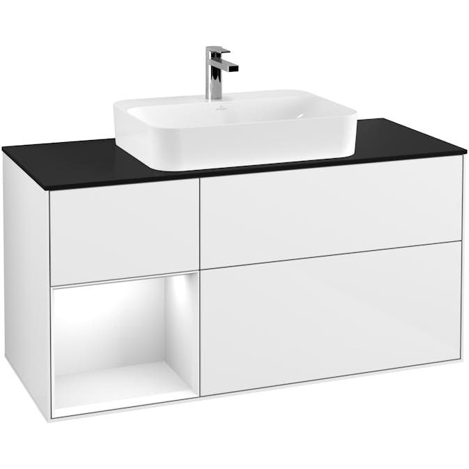 Tvättställsskåp Villeroy & Boch Finion med 3 Lådor Hylla och Bänkskiva för Ytmonterat Tvättställ