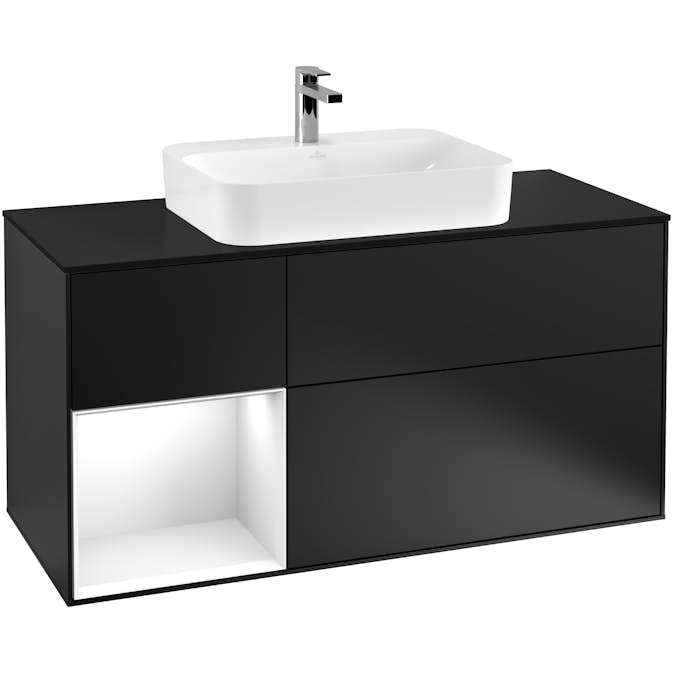 Tvättställsskåp Villeroy & Boch Finion med 3 Lådor Hylla och Bänkskiva för Ytmonterat Tvättställ