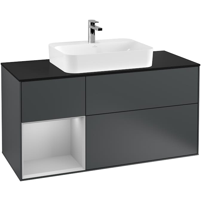 Tvättställsskåp Villeroy & Boch Finion med 3 Lådor Hylla och Bänkskiva för Ytmonterat Tvättställ
