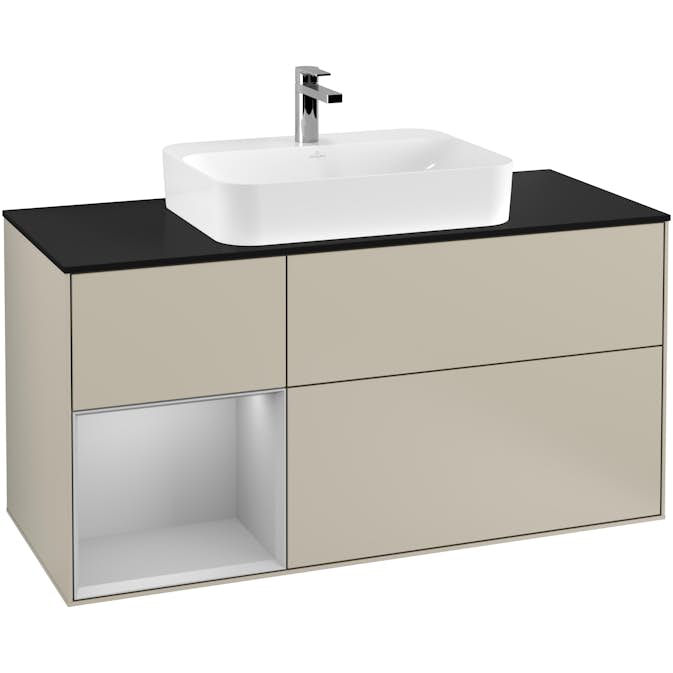 Tvättställsskåp Villeroy & Boch Finion med 3 Lådor Hylla och Bänkskiva för Ytmonterat Tvättställ