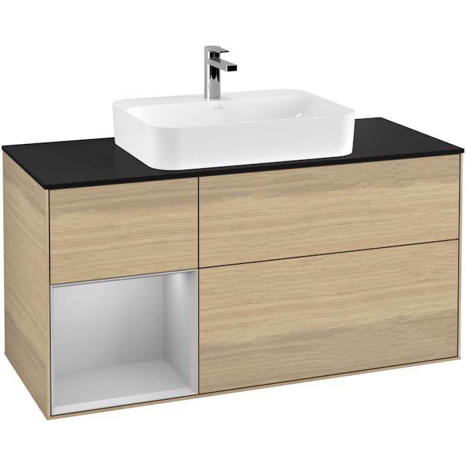 Tvättställsskåp Villeroy & Boch Finion med 3 Lådor Hylla och Bänkskiva för Ytmonterat Tvättställ