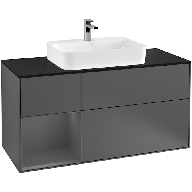 Tvättställsskåp Villeroy & Boch Finion med 3 Lådor Hylla och Bänkskiva för Ytmonterat Tvättställ