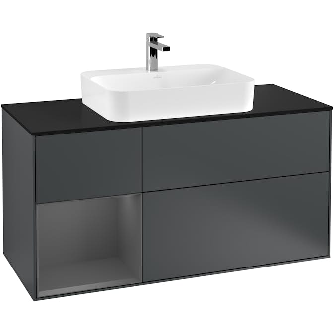 Tvättställsskåp Villeroy & Boch Finion med 3 Lådor Hylla och Bänkskiva för Ytmonterat Tvättställ