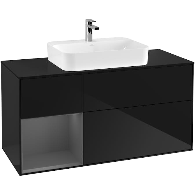 Tvättställsskåp Villeroy & Boch Finion med 3 Lådor Hylla och Bänkskiva för Ytmonterat Tvättställ