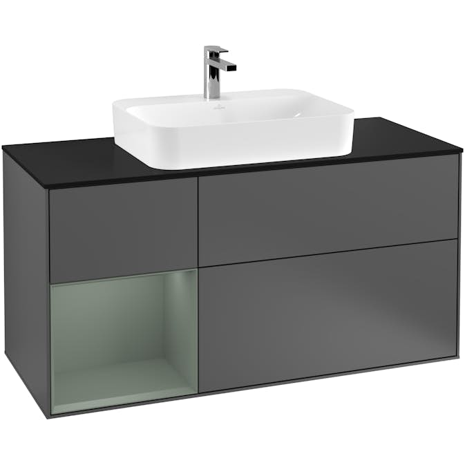 Tvättställsskåp Villeroy & Boch Finion med 3 Lådor Hylla och Bänkskiva för Ytmonterat Tvättställ