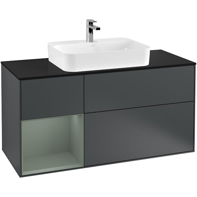 Tvättställsskåp Villeroy & Boch Finion med 3 Lådor Hylla och Bänkskiva för Ytmonterat Tvättställ